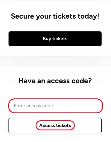 How can I redeem my tickets if I have an access code_1.png